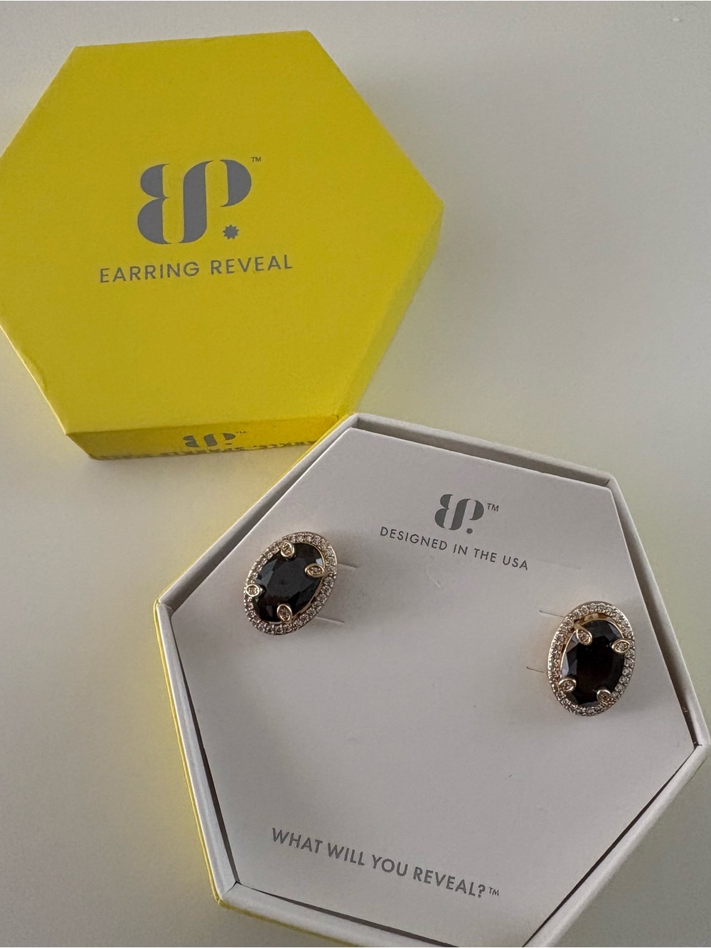 Bomb Party The Grace Studs Earrings ER23265 Black Onyx CZ Gold Plating